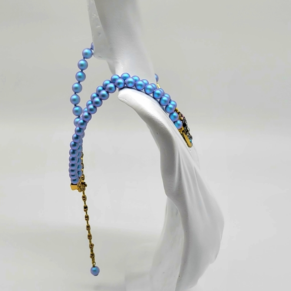 Heidi Daus Multicolor Swarovski Crystal Tears of Joy Necklace w Iridescent Pearl - Picture 9 of 12